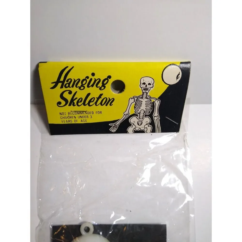 Vintage Hanging Skeleton Halloween Decoration Prop New Old Stock Sealed Package